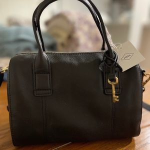 Fossil Jori Satchell Black Crossbody NEW NWT Reissue